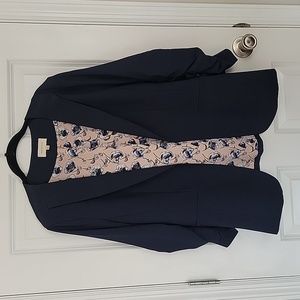 Skies are Blue Raja Collarless Blazer - Navy Blue - sz XL